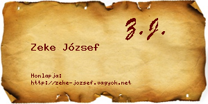 Zeke József névjegykártya
